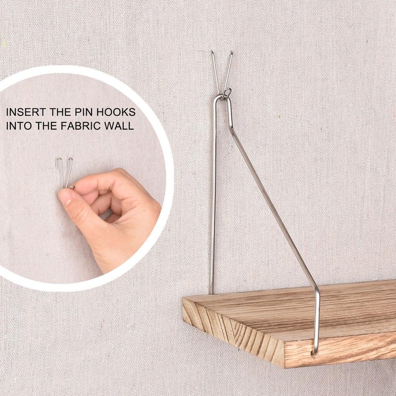 onsogi Fabric Wall Cubicle Shelf with Hooks for Work Decor, 11.8' Wooden Cubicle Organizer Storage Shelf with Hangers Cubicle Accessories for Women Men Desk - Image 4